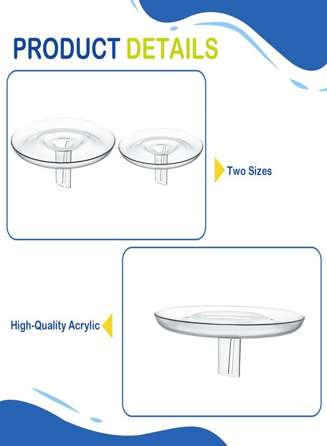 SnowTing 10 PCS Mini Floating Aquarium Plant Holder, Clear Plastic Round Simple Style Fish Tank Fixing Ring for Small & Single Flower Water Plants (OD 2.76'' and 2'') - Image 3